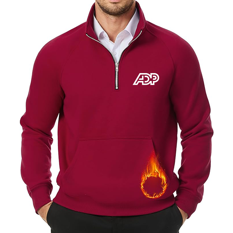 Men's  ADP JMIERR Quarter Zip Pullover Heavy Sweatshirts Warm Fleece Sweatshirt Polo Shirt with Pockets